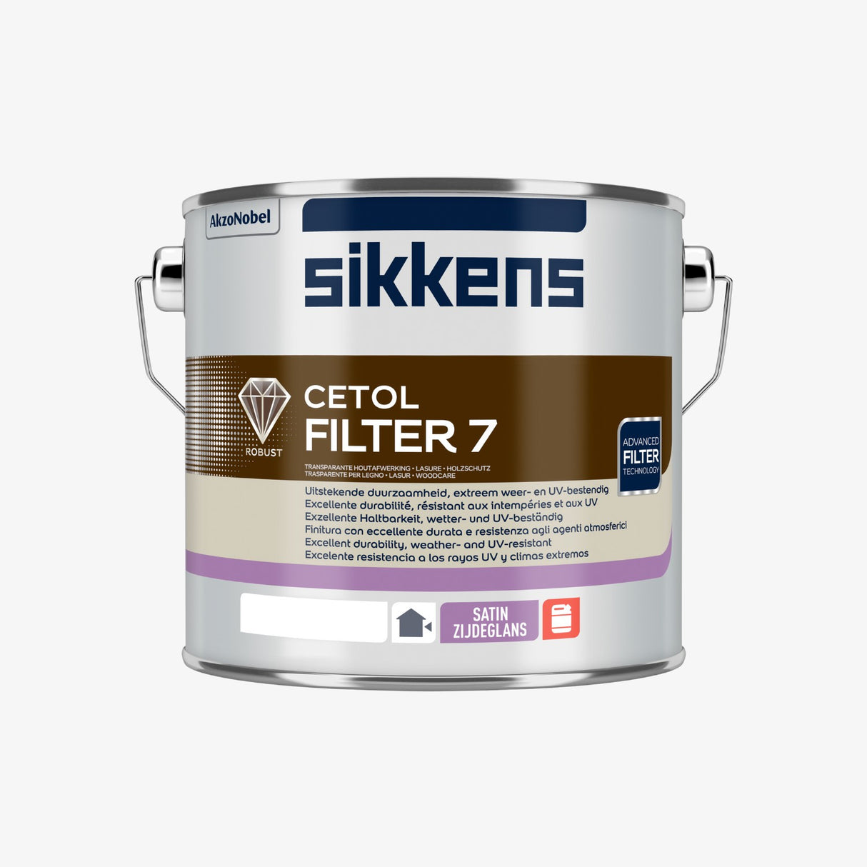 Lac Lemn, Sikkens Cetol Filter 7, pe Baza de Solvent, de Exterior, Aspect Satinat