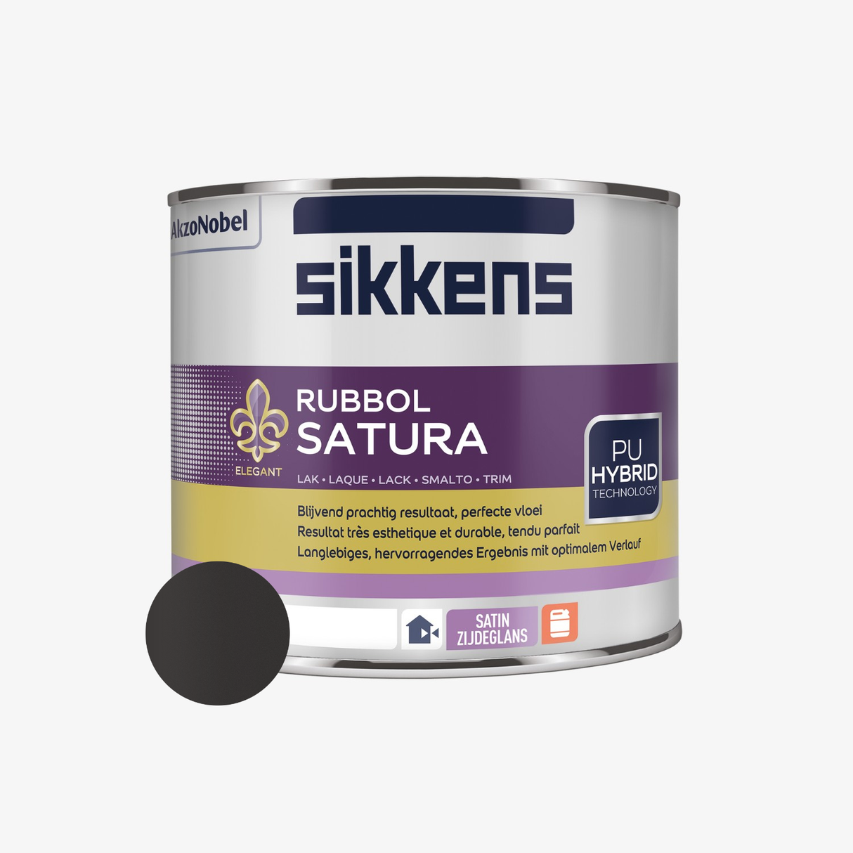 Vopsea Alchidica Exterior, Sikkens Rubbol Satura, Aspect Satinat RAL 8022 (Lichidare Stoc)