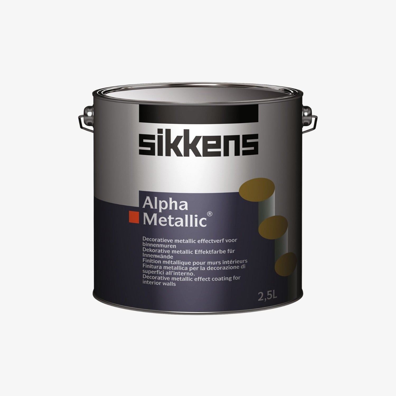 Vopsea Interior, Sikkens Alpha Metalic, Aspect Metalizat, 2.5L