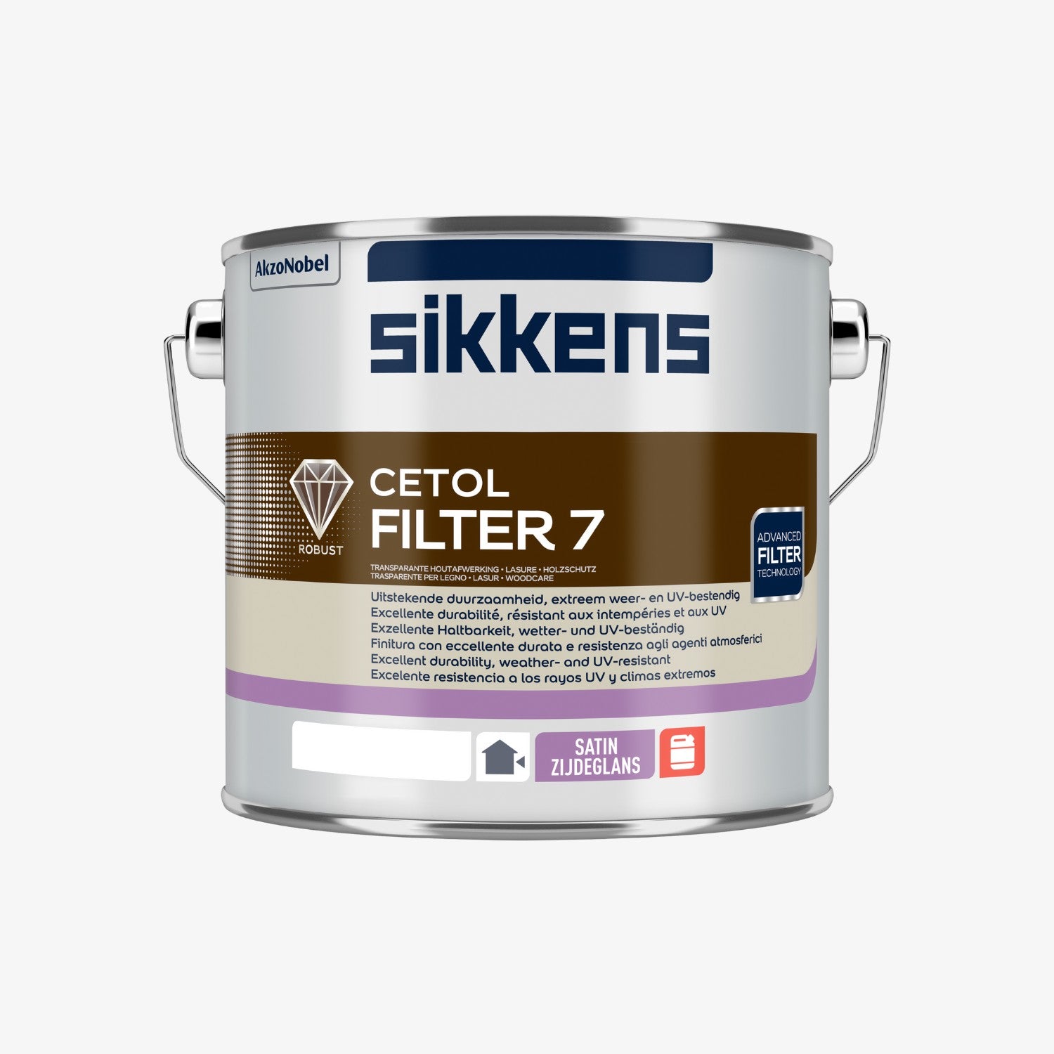 Lac Lemn, Sikkens Cetol Filter 7, pe Baza de Solvent, de Exterior, Aspect Satinat